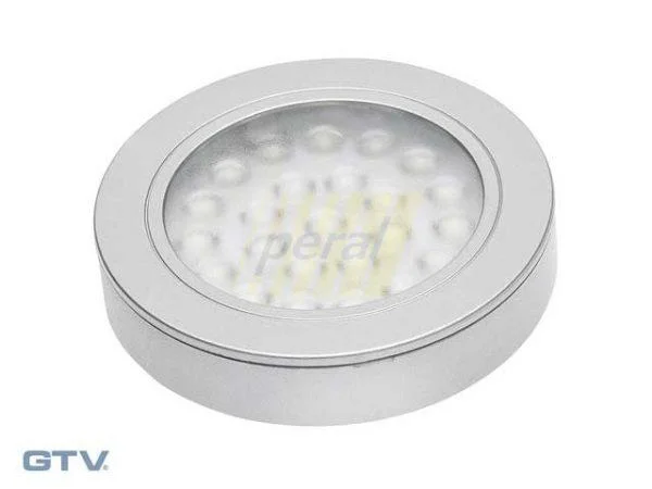 Точечный накладной светодиодный светильник GTV Vasco 1,7W, 12V, 24 диода, серебристый, холодный белый
