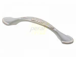 Ручка мебельная GTV ROYAL1 Latina, 96 мм белый/золото