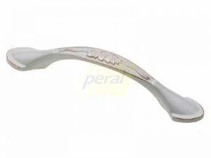 Ручка мебельная GTV ROYAL1 Latina, 96 мм белый/золото