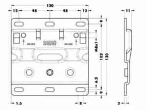 Монтажная планка 897 AS XL для подвеса шкафов 120 х 120 мм сталь оцинкованная