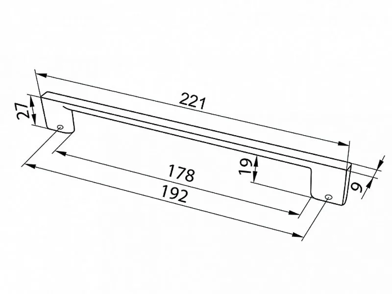 Ручка мебельная D-705/192 BLKM, чёрный матовый — изображение 3
